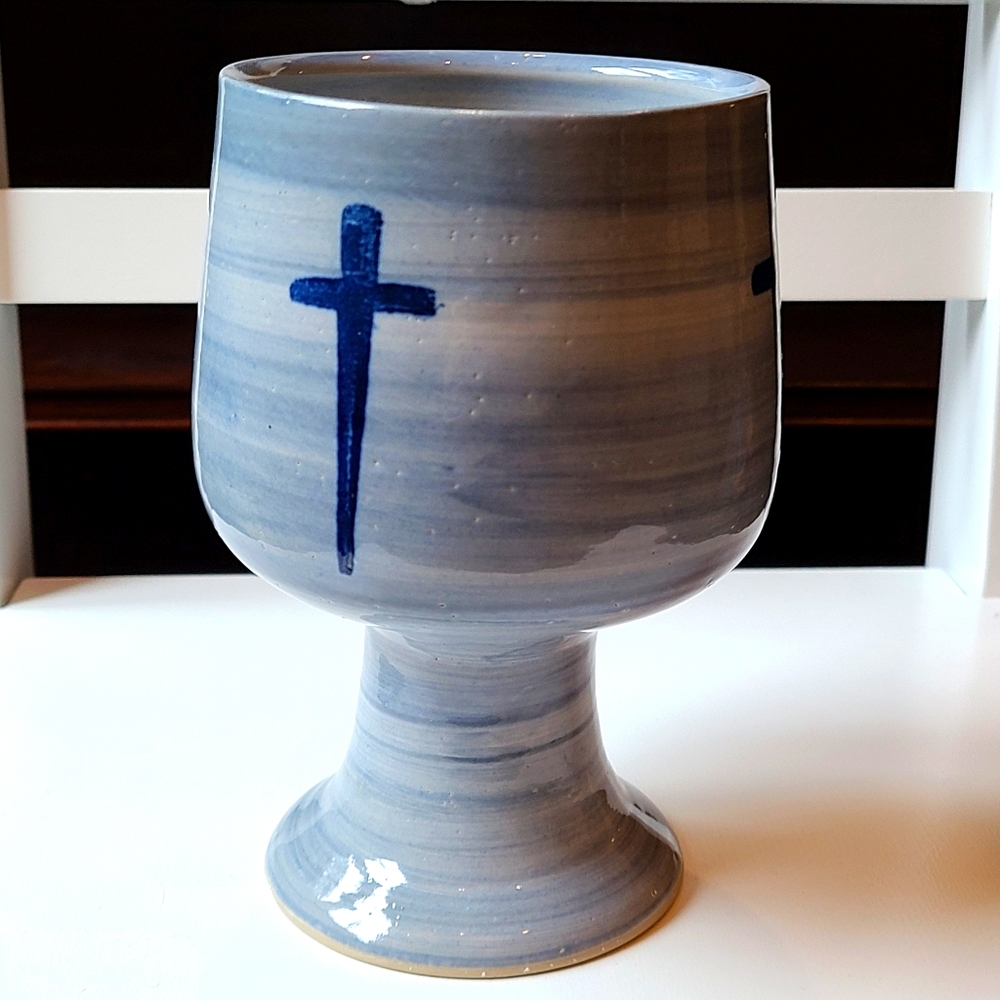 Louisville Stoneware Blue Cross Chalice